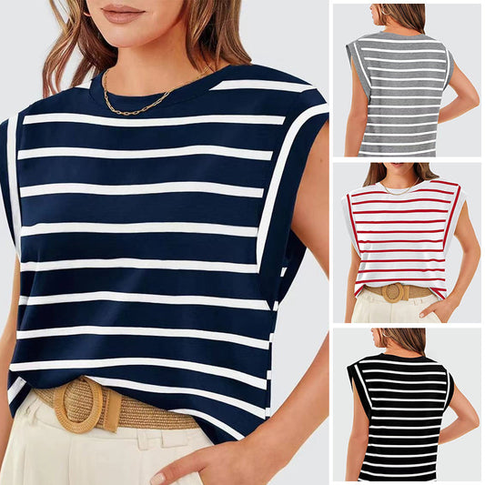💖Limited Sale 50% OFF💖Women's Fashionable Versatile Striped Sleeveless Top