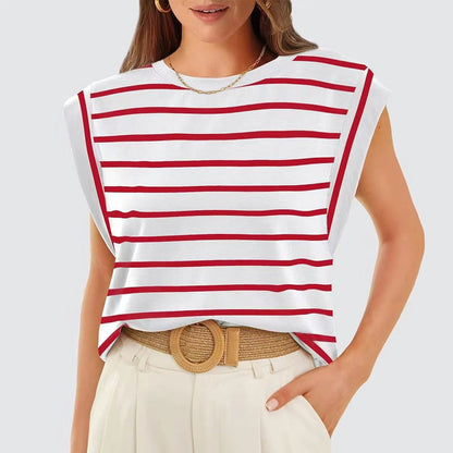 💖Limited Sale 50% OFF💖Women's Fashionable Versatile Striped Sleeveless Top