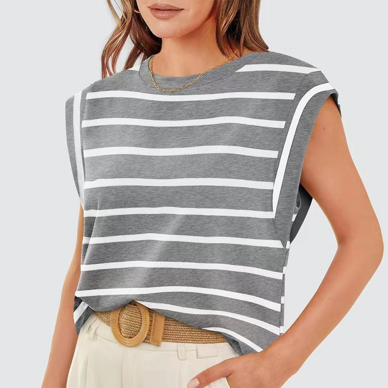 💖Limited Sale 50% OFF💖Women's Fashionable Versatile Striped Sleeveless Top
