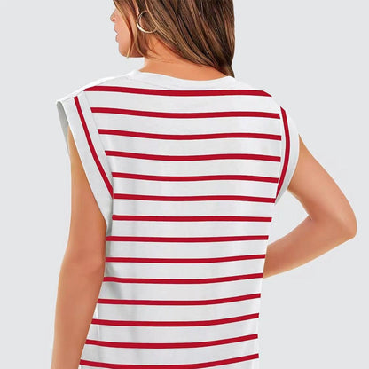 💖Limited Sale 50% OFF💖Women's Fashionable Versatile Striped Sleeveless Top