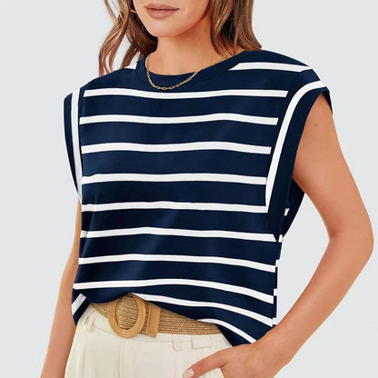 💖Limited Sale 50% OFF💖Women's Fashionable Versatile Striped Sleeveless Top