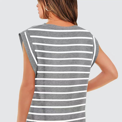 💖Limited Sale 50% OFF💖Women's Fashionable Versatile Striped Sleeveless Top
