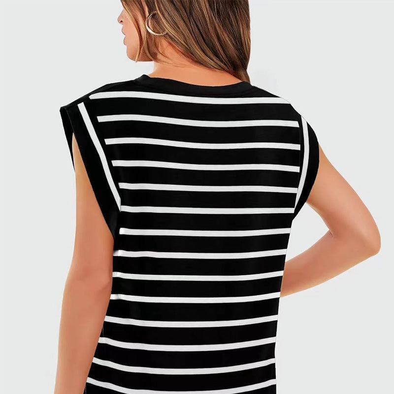 💖Limited Sale 50% OFF💖Women's Fashionable Versatile Striped Sleeveless Top