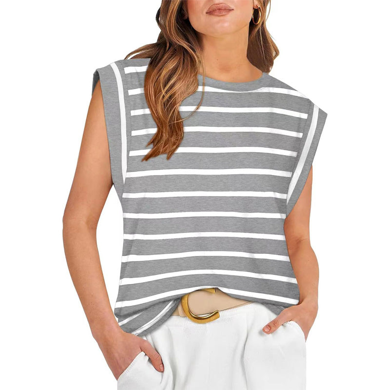 💖Limited Sale 50% OFF💖Women's Fashionable Versatile Striped Sleeveless Top