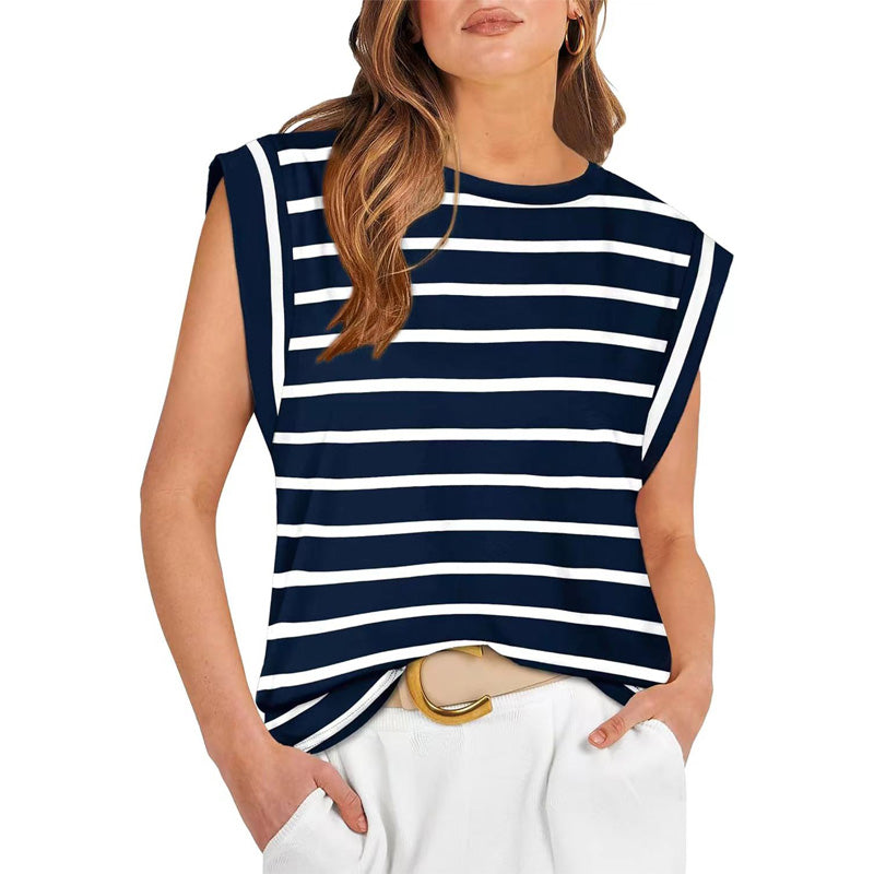 💖Limited Sale 50% OFF💖Women's Fashionable Versatile Striped Sleeveless Top
