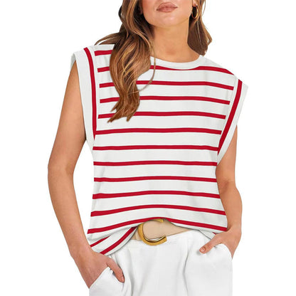 💖Limited Sale 50% OFF💖Women's Fashionable Versatile Striped Sleeveless Top