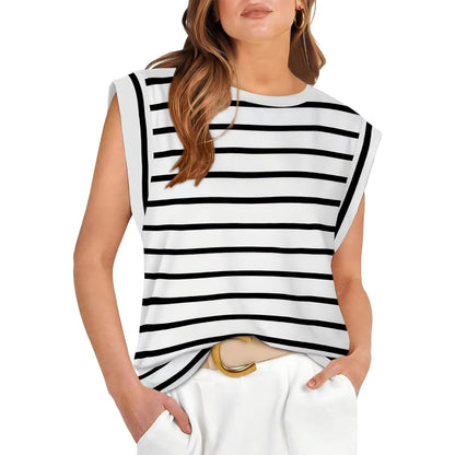 💖Limited Sale 50% OFF💖Women's Fashionable Versatile Striped Sleeveless Top
