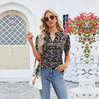 🔥HOT SALE 50% OFF🔥 V-Neck Floral Print Ruffled Short Sleeve T-Shirt