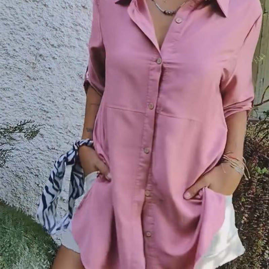 🔥Big price reduction🌺Women's Casual Button Front Loose Fit Shirt