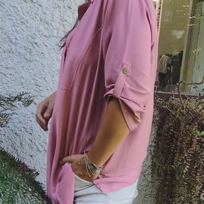 🔥Big price reduction🌺Women's Casual Button Front Loose Fit Shirt