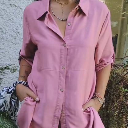🔥Big price reduction🌺Women's Casual Button Front Loose Fit Shirt