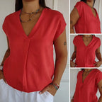 🔥Big price reduction🌺Women’s Solid Color V-Neck Dolman Sleeve Top