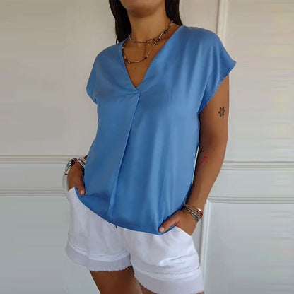 🔥Big price reduction🌺Women’s Solid Color V-Neck Dolman Sleeve Top