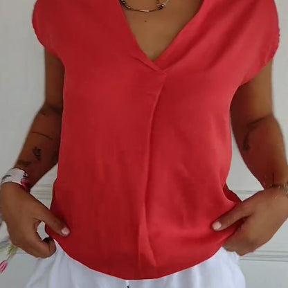 🔥Big price reduction🌺Women’s Solid Color V-Neck Dolman Sleeve Top
