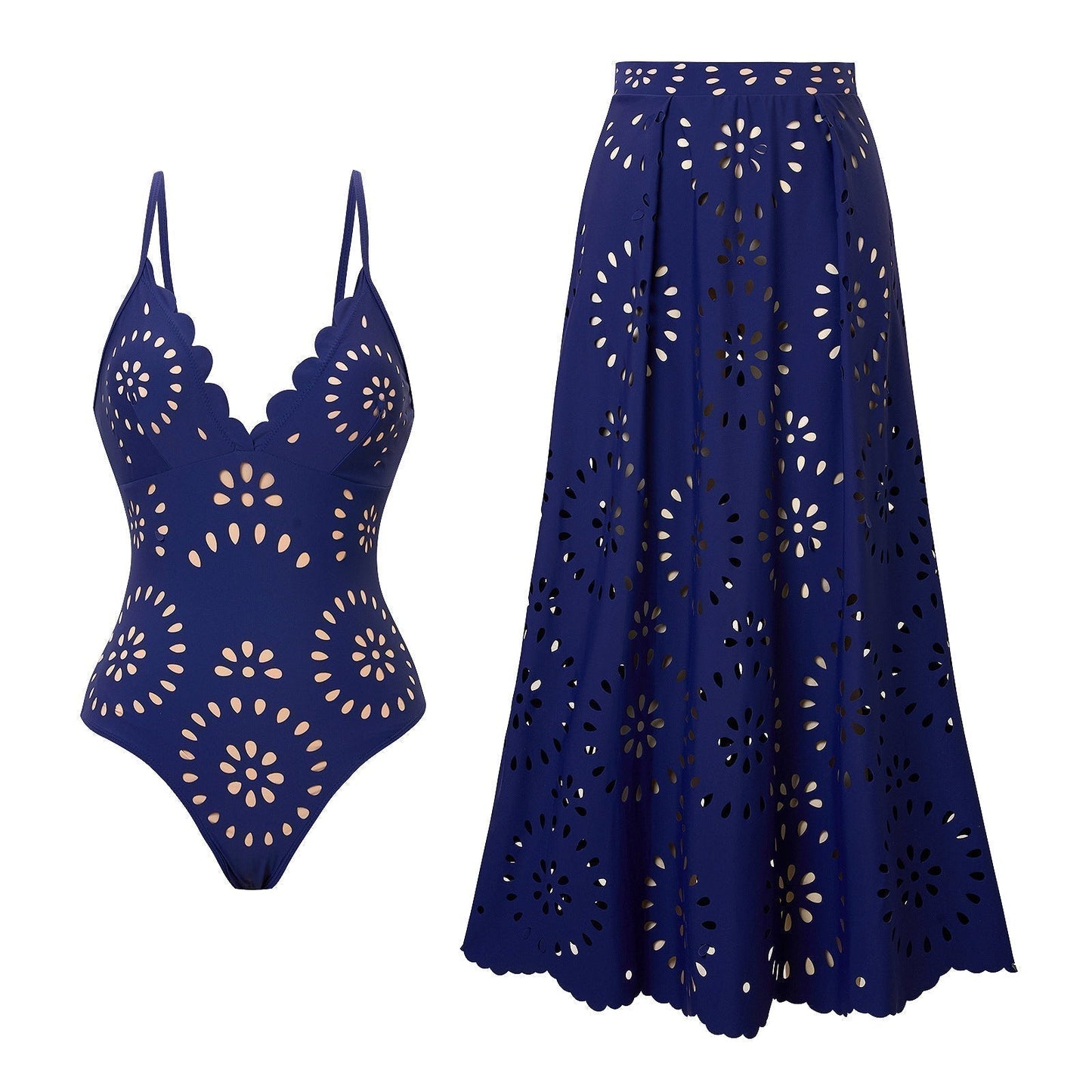 🌸Women’s Sexy One Piece Swimsuit with Matching Swim Long Skirt💕
