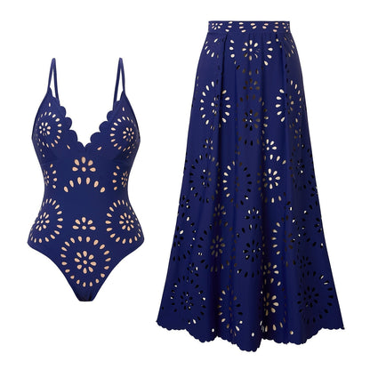 🌸Women’s Sexy One Piece Swimsuit with Matching Swim Long Skirt💕