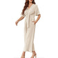 💖LAST DAY SALE 57% OFF💖Women's Elegant V-Neck Wide Leg Waist Tie Jumpsuit