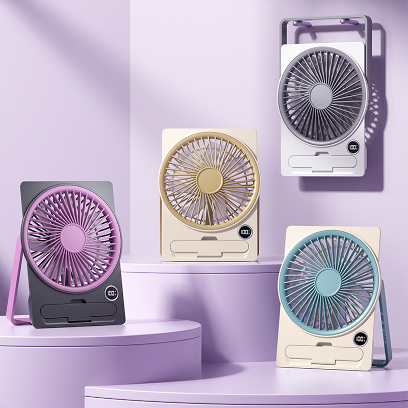 Potente ventilador de tarjeta delgada de Breeze - Solicitud de 6 velocidades, carga USB y teléfono celular