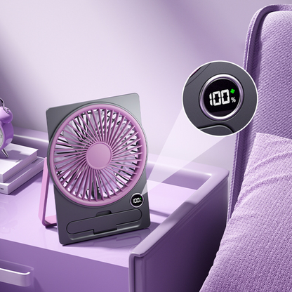 Potente ventilador de tarjeta delgada de Breeze - Solicitud de 6 velocidades, carga USB y teléfono celular
