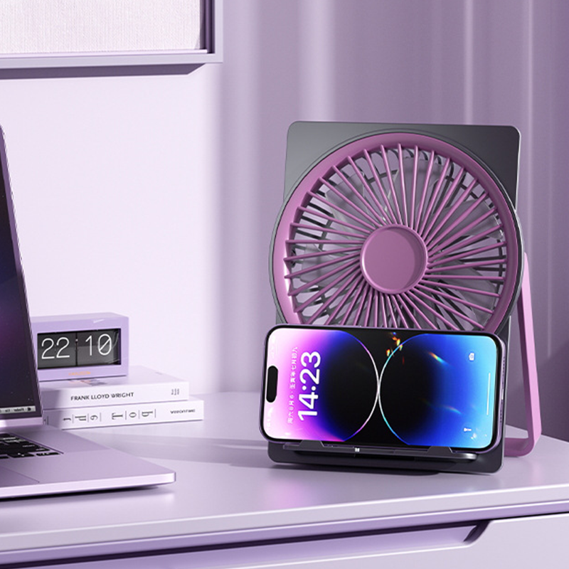 Potente ventilador de tarjeta delgada de Breeze - Solicitud de 6 velocidades, carga USB y teléfono celular