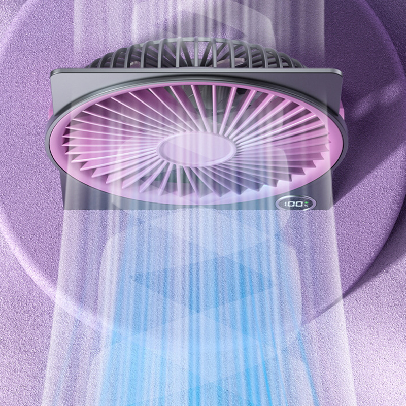 Potente ventilador de tarjeta delgada de Breeze - Solicitud de 6 velocidades, carga USB y teléfono celular
