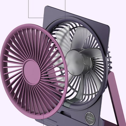 Potente ventilador de tarjeta delgada de Breeze - Solicitud de 6 velocidades, carga USB y teléfono celular