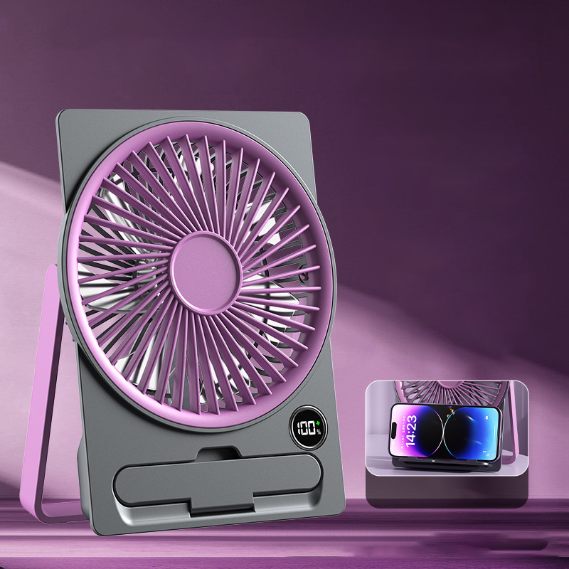Potente ventilador de tarjeta delgada de Breeze - Solicitud de 6 velocidades, carga USB y teléfono celular