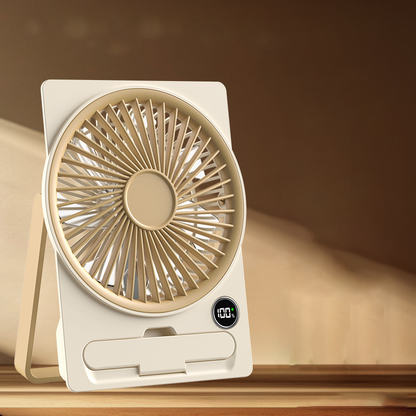 Potente ventilador de tarjeta delgada de Breeze - Solicitud de 6 velocidades, carga USB y teléfono celular