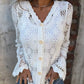 💖LAST DAY SALE 50% OFF💖Women's Lace V-Neck Long Sleeve Top