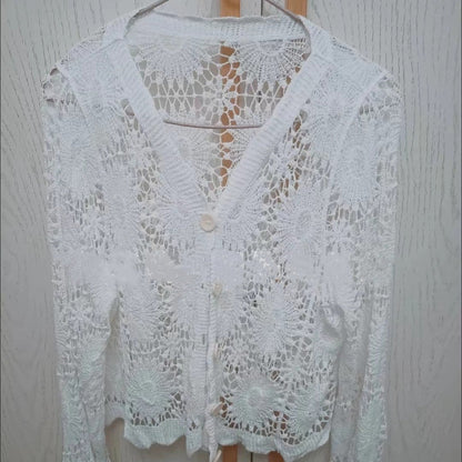 💖LAST DAY SALE 50% OFF💖Women's Lace V-Neck Long Sleeve Top