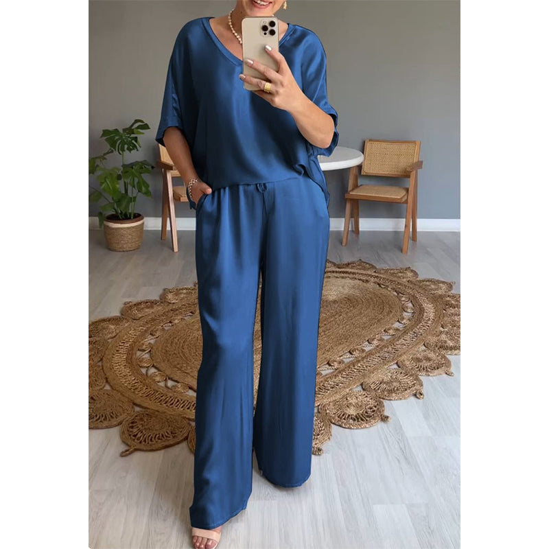 ⏳Time-limited Special⏰Loose Satin Women's Top & Pants Set
