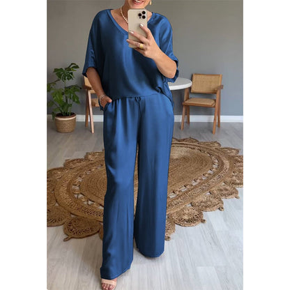 ⏳Time-limited Special⏰Loose Satin Women's Top & Pants Set