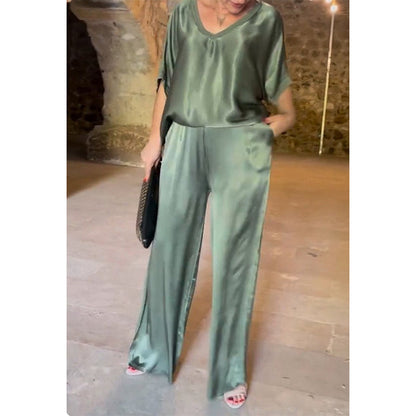 ⏳Time-limited Special⏰Loose Satin Women's Top & Pants Set