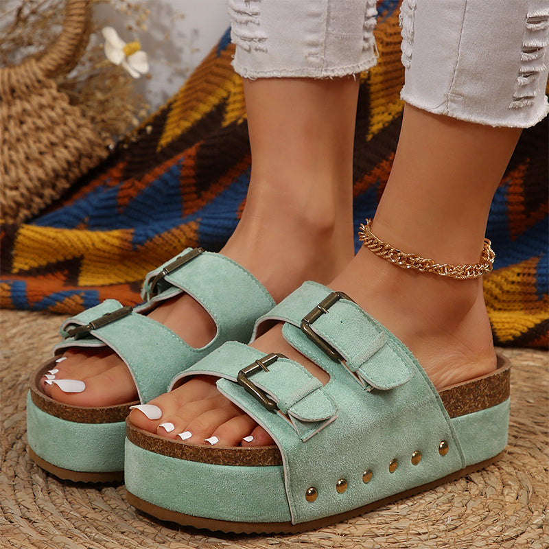 ✨Double-Strap Thick-Soled Studded Sandals💫