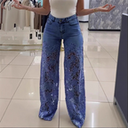 ⏳Time-limited Special⏰Fashion Lace Patchwork Denim Jeans