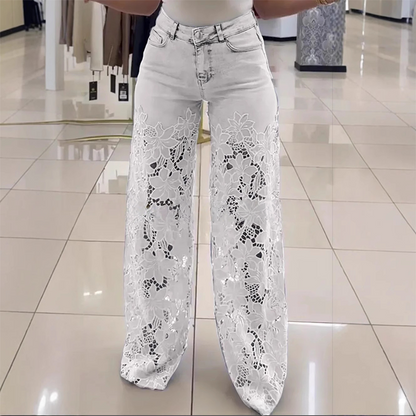 ⏳Time-limited Special⏰Fashion Lace Patchwork Denim Jeans