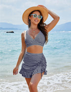 🏝️2025 Summer Hot Sale 68% OFF🌊Gingham High Waisted Tummy Control Bikini Sets👙