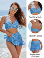 🏝️2025 Summer Hot Sale 68% OFF🌊Gingham High Waisted Tummy Control Bikini Sets👙
