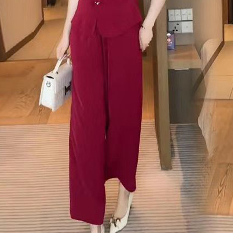 ⏳Time-limited Special⏰V-Neck Short Sleeve Top & Matching Wide-Leg Pants (2-Piece Set)