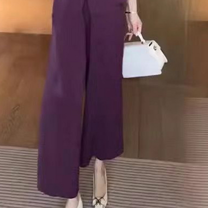 ⏳Time-limited Special⏰V-Neck Short Sleeve Top & Matching Wide-Leg Pants (2-Piece Set)