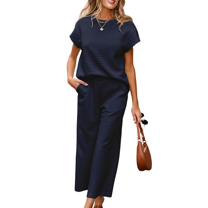 ⏳Time-limited Special⌛Women's Casual Pullover Tops & Wide Leg Pants 2 PCS Set