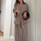 💗Summer Specials✨Women's Elegance V-Neck Top & Wide-Leg Pants Set