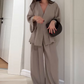 💗Summer Specials✨Women's Elegance V-Neck Top & Wide-Leg Pants Set