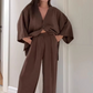 💗Summer Specials✨Women's Elegance V-Neck Top & Wide-Leg Pants Set