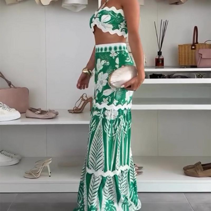 💗Summer Specials✨Women’s Bikini Top & Printed Wide-Leg Pants 2 PCS Set
