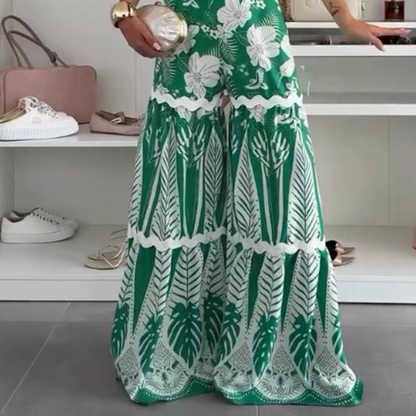 💗Summer Specials✨Women’s Bikini Top & Printed Wide-Leg Pants 2 PCS Set