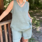 🏖️🎊Summer Specials🌴Women's Casual V-Neck Sleeveless Top & Shorts Set