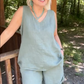 🏖️🎊Summer Specials🌴Women's Casual V-Neck Sleeveless Top & Shorts Set