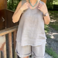 🏖️🎊Summer Specials🌴Women's Casual V-Neck Sleeveless Top & Shorts Set