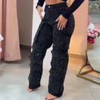 ⏳Time-limited Special⏰Women's Rhinestone Wide-Leg Pants with Pockets